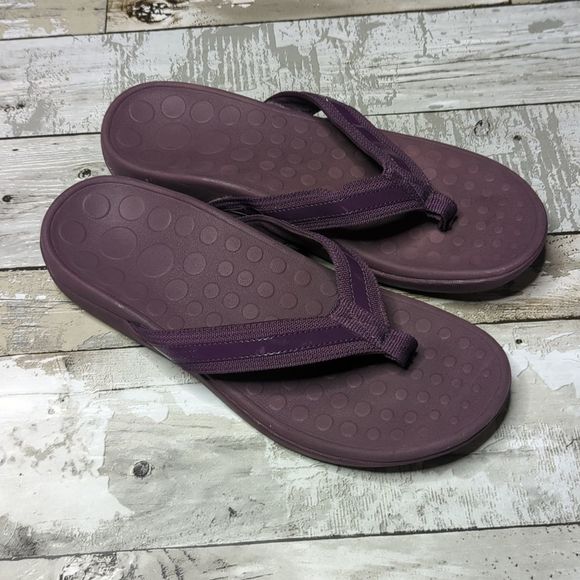Orthoheel vionic look alike supportive flip flop sandals purple - Picture 1 of 6